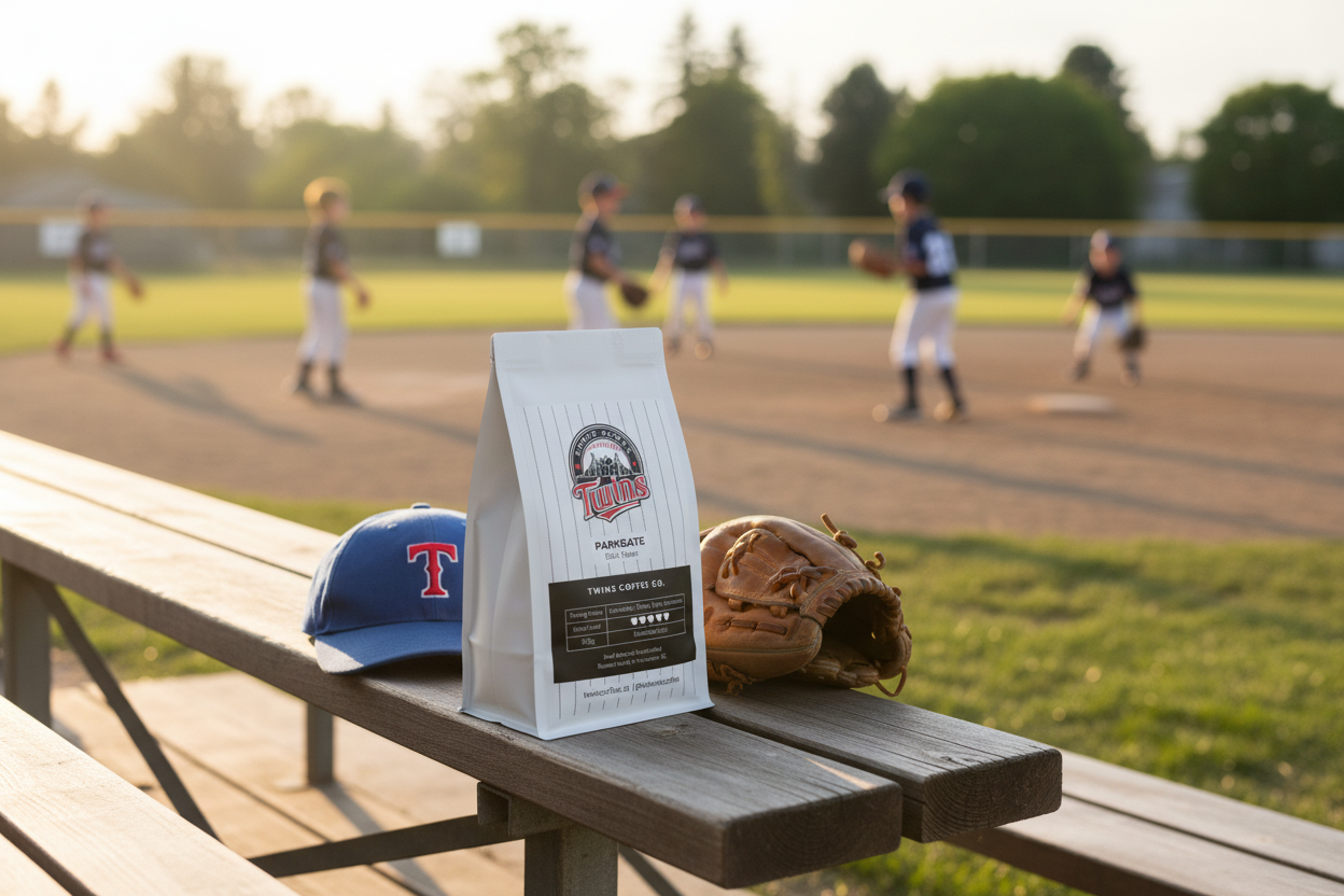 Coffee bag at kids' baseball game